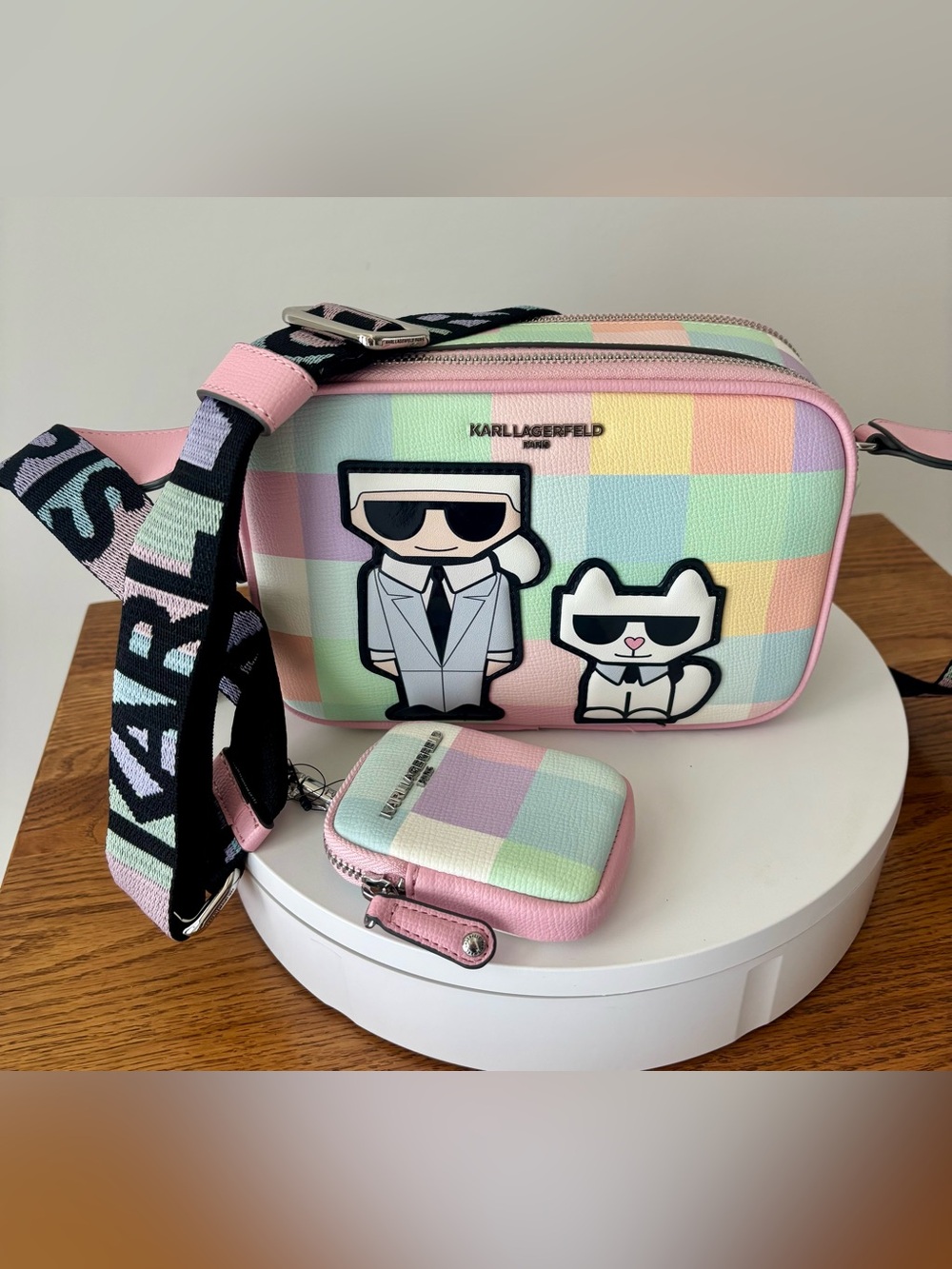 Karl Lagerfeld Maybelle Crossbody Camera Bag w/Coin pouch NWT